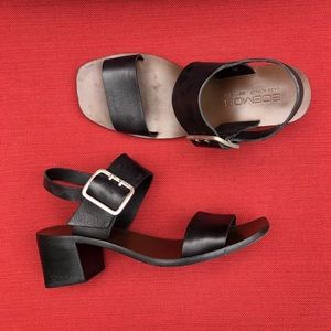 BOEMOS Italian Leather Black Sandals